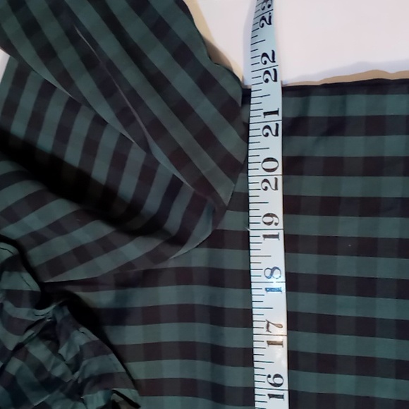 Draper James RSVP Plaid Ruffle Neck Top Size Large Green/Black - Picture 8 of 15
